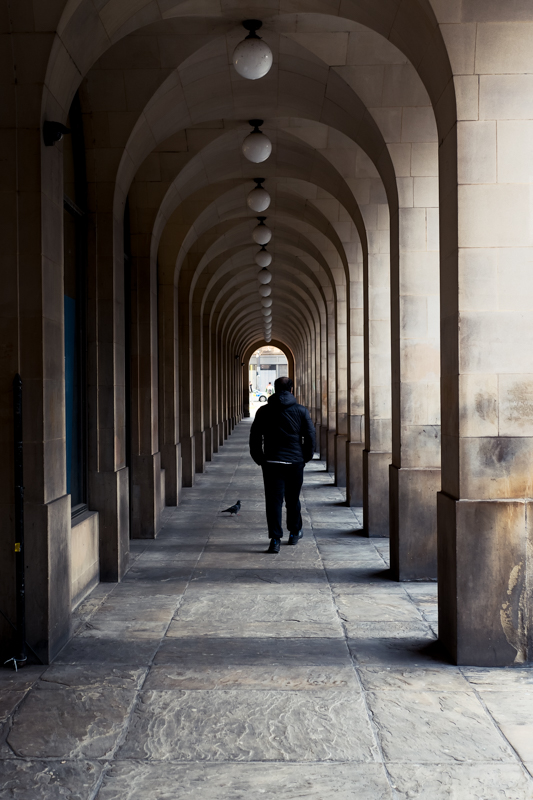 Architectural lines framing street photography